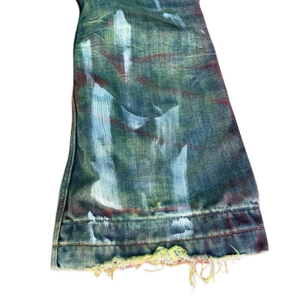 Vintage GAP Y2K Painted Hand-Dyed Distressed Jeans 33” - Picture 8 of 11